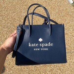 Kate spade Trista leather shopper in navy